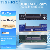 Adaptador de Memoria TISHRIC DDR3 DDR4 DDR5 para Laptop a Computadora de Escritorio, Probador de Memoria, Conector de RAM, Tarjeta DIMM, Convertidores de SO-DIMM a PC