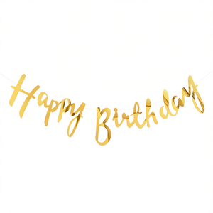 Bannière Joyeux Anniversaire en feuille d'or 4M, décoration de fête, 6 pièces - Product Image 2