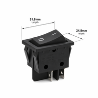 Interrupteur à bascule SUDA KCD4-202EC-1 16A 250VAC 4 broches DPST ON-OFF Noir mat IP40 Certifié CE CQC pour équipement médical