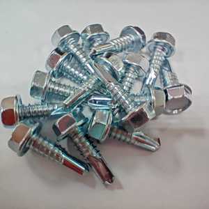 Vis autoperceuses M6.3 x 22 mm à tête hexagonale avec rondelle, plaqué CR3+ Zinc 5U, vis pour métal sur métal, acier au carbone C1022, Homn Reen - Product Image 6
