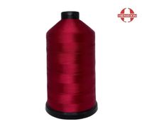 Fil à coudre en polyester 150D/3 à faible rétrécissement, résistant à l'abrasion, haute ténacité, couleur rouge