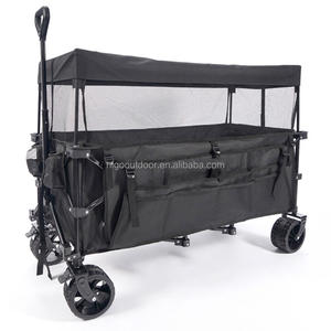400ポンド対応 ポータブル折りたたみ式ビーチキャンプ用ハンドカート、オールテレインホイールと超ロング折りたたみ式ユーティリティワゴン付き - Product Image 2