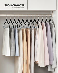 <span class=keywords><strong>SONGMICS</strong></span> Lot de 12 cintres en velours Cintres pour pantalons antidérapants en plastique avec clips réglables Vente en gros pour garde-robe Salle de bain - Product Image 1