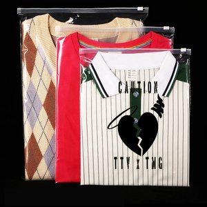 Custom Printed Transparent Frosted Plastic Zipper <strong>Pouch</strong> with Logo Packaging Bags for Clothing Coat Jeans Hoodies Gift Retail - Product Image 2