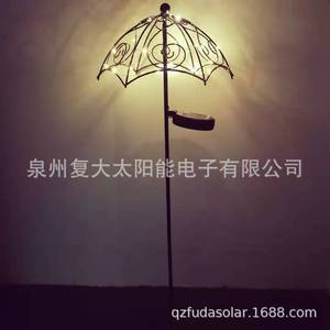 ไฟสวนร่มเหล็กพลังงานแสงอาทิตย์ พร้อมแผงโซลาร์เซลล์ กันน้ำ ตกแต่งภายนอก - Product Image 5
