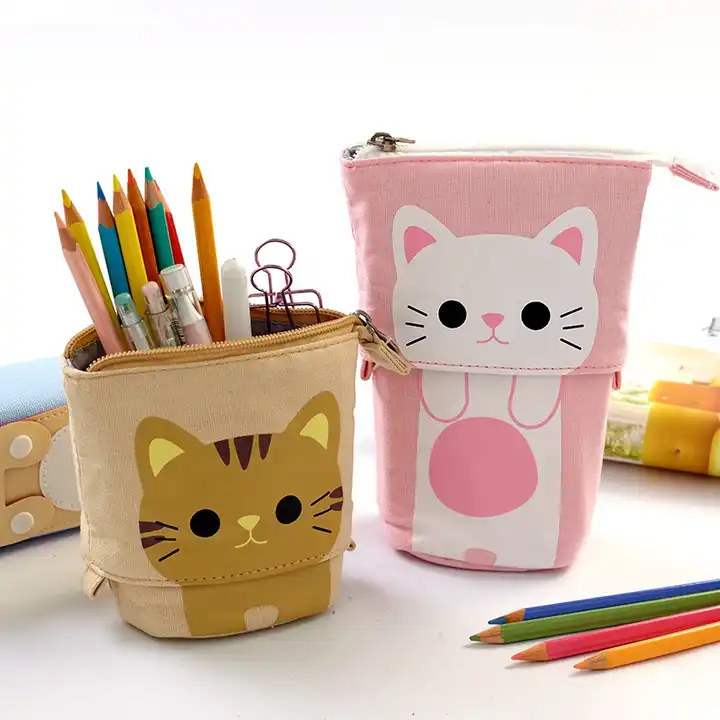 Stand Up Pencil Holder Telescopic Pencil Case Pen Box Kids Stationery Pouch  Bag