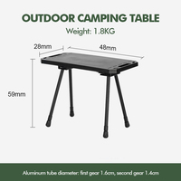Kinggear Table de camping tactique réglable pour pique-nique en plein air Tables pliables Table pliante ultra-légère
