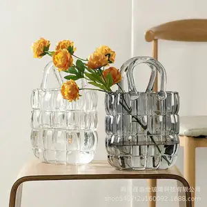 Borsa idroponica in stile nordico in vaso decorativo per soggiorno a casa con serbatoio di pesce in vetro trasparente