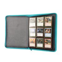 Carpeta para Tarjetas Coleccionables de 4 y 9 Bolsillos, con Cubierta de PU sin PVC, Páginas Fijas, para TCG, Deportes y Béisbol, Venta al por Mayor