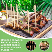Piques à barbecue plates en bambou jetables avec logo personnalisé, écologiques, pour mariages, grillades, hamburgers et apéritifs