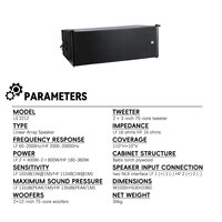 Système Audio Professionnel DBK Équipement de Concert Enceintes Line Array Bi-Voies Double 12" Gamme Complète et Caisson de Basses Actif 18" pour Scène