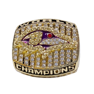 Anillo de Campeonato de los Baltimore Ravens, Chapado en Oro, Aleación, Joyería para Hombre, Diseño Grabado de Campeones - Product Image 5