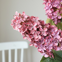 BL-8359 Hortensia Artificiel Long Européen, Fleurs Artificielles Brodées pour Décoration de Mariage, Hortensia à Tige Unique