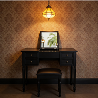 Table de toilette moderne 2026 avec miroir rabattable, tiroirs de rangement et tabouret – Bureau de maquillage abordable pour chambre à coucher