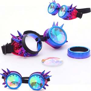 Lunettes de soleil kaléidoscopiques steampunk colorées pour femmes et hommes, idéales pour les festivals et les soirées – Super Vente ! - Product Image 1