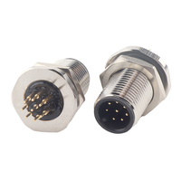 Connecteur circulaire personnalisé M12 2345 broches 8 pôles 12 17 cœurs étanche PCB type de plaque de soudage prise d'aviation pour l'alimentation