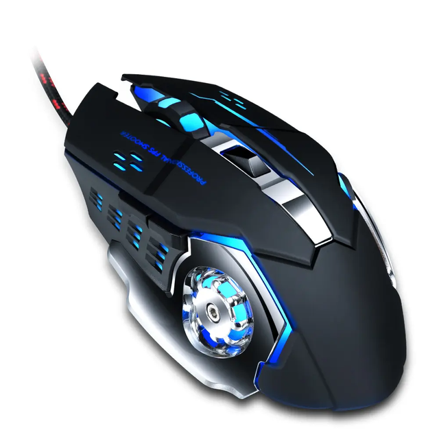 Computer Accessories Wired USB RGB Gaming Mouse Mute Keys Ergonomic 7600DPI Bottom Weighted Gaming Mouse for Desktop
