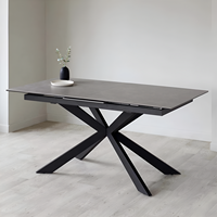 Table à manger rectangulaire moderne en céramique et pierre frittée, extensible, 6-8 places, transformable pour hôtels