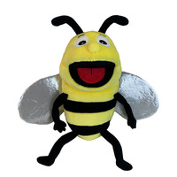 Marionnette à main en peluche en forme de libellule de dessin animé pour enfants, jouet éducatif précoce, insecte à bouche ouverte, poupée avec doublure en maille, jouets en peluche