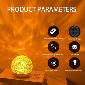 Lámpara de Cristal con Efecto de Ondas de Agua, USB, Rotación, Decorativa, Lámpara de Mesa Táctil con Control Remoto, Luz Nocturna para Dormitorio, Lámpara de Ambiente para Mesa de Noche - Product Image 5