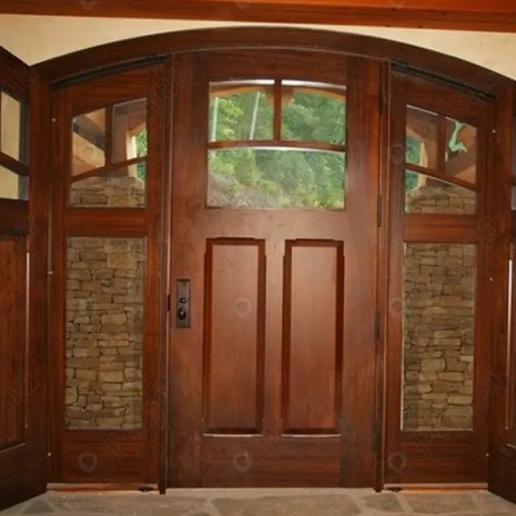 미국 현대 가정 디자인 호화스러운 집 나무로 되는 입구 문 실내 방 MDF 정문