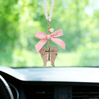 Nouveau pendentif ailes d'ange en perles, élégant et créatif, avec diamants, article de décoration