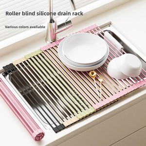 Scolapiatti Pieghevole in Silicone, Ripiano Salvaspazio per Lavello da Cucina, Tappetino Avvolgibile per Lavaggio Bambini, Strumento Essenziale per il Lavaggio del Fondo, Singolo - Product Image 2