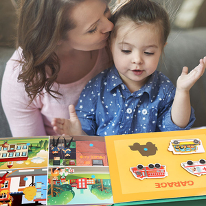 Couverture rigide bébé autocollant <span class=keywords><strong>livre</strong></span> puzzle jouets enfant éducation précoce véhicule <span class=keywords><strong>jungle</strong></span> jeux <span class=keywords><strong>livre</strong></span> calme - Product Image 4