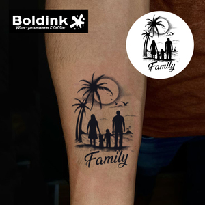 Tatuaje Temporal de Tinta Jagua, Diseño Personalizado de Boldink, Silueta Familiar Realista para la Playa, Resistente al Agua, Larga Duración (2 Semanas) - Product Image 3