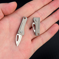 Couteau de poche pliant compact en titane, coupe-corps tranchant, ouvre-boîte, outil EDC pour le bureau, le camping, les activités de plein air et l'usage quotidien