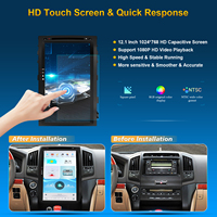 Estéreo para Auto Android de 17 Pulgadas para Toyota Land Cruiser LC200 2008-2015, Unidad Principal Multimedia Inalámbrica CarPlay, Pantalla Táctil, Radio DSP