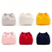 Tas Kemasan Tali Serut Katun Organik 3-Dimensi dengan Logo Custom yang Tahan Lama, Tas Kanvas Tali Serut untuk Perhiasan, Kantong Debu Katun