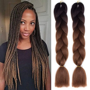 Extensions en vrac <span class=keywords><strong>de</strong></span> cheveux synthétiques Yaki <span class=keywords><strong>de</strong></span> qualité supérieure faciles à tresser pour femme noire synthétique 24 pouces 100g cheveux <span class=keywords><strong>de</strong></span> tresse Jumbo - Product Image 1