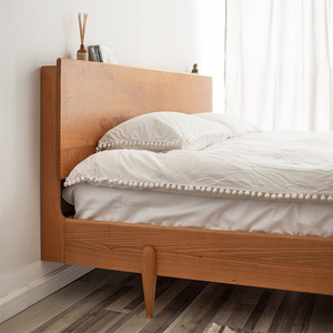 Modern Minimalist Wooden Platform <b>Bed</b> Eco-Friendly Solid Wood Bedroom Furniture <b>Double</b> Size - Product Image 4
