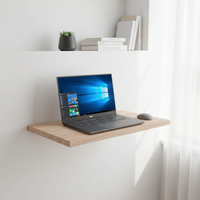 Bureau d'ordinateur portable mural pliable, design moderne, gain de place, surface en métal durable, mini bureau d'ordinateur de marque supérieure