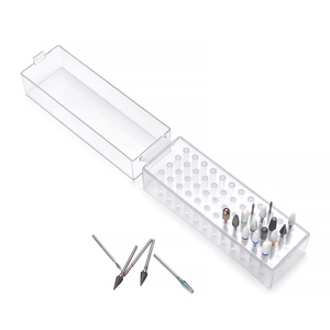 Portable Removable 48 Hole Clear Plastic Nail <b>Drill</b> <b>Bit</b> Storage <b>Box</b> Moistureproof Large Capacity Manicure Efile Organizer Case - Product Image 6