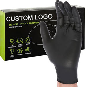Gants en nitrile noir, résistants, imperméables, 6 mil, résistants aux produits chimiques, sans poudre, sans latex, jetables - Product Image 1