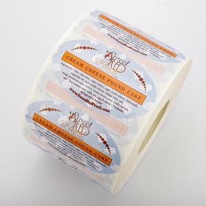 Étiquettes autocollantes rondes en papier imprimées offset durables pour emballage alimentaire de tarte aux patates douces, motif pêche rouge sucrée, 3 pouces de diamètre - Product Image 2