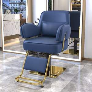 Fauteuil de Barbier Ergonomique Inclinable avec Pompe Hydraulique, Repose-Pieds Réglable, Rotation à 360°, en Similicuir Durable pour Salon - Product Image 4