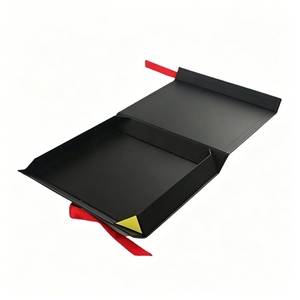 Boîte cadeau élégante avec ruban et doublure en satin, boîte pliante magnétique pour emballage de cadeaux de mariage, logo personnalisé, boîte de vente au détail, vente en gros - Product Image 3