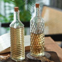 Meilleures ventes : Bouteilles en verre carrées graduées de 500 ml, réutilisables, pour vinaigre, huile d'olive, condiments, sauce soja, style antique, pour distributeur domestique