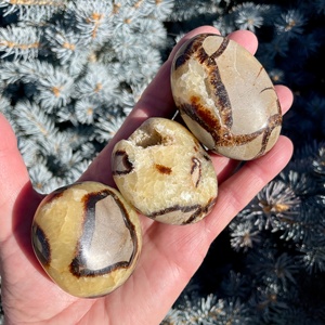 NEW Natural Wholesale Crystal Septarian <b>Stone</b> Palm <b>Stone</b> Healing Reiki Fengshui <b>Worry</b> <b>Stone</b> Home Decor Collection - Product Image 1