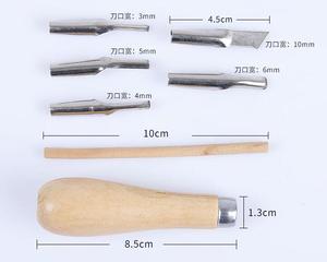 Couteaux à découper le linoléum avec 6 lames différentes - Product Image 2