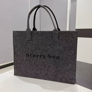 Bolso de mano informal para <span class=keywords><strong>mujer</strong></span>, bolso de fieltro de mano de gran capacidad con cierre abierto, impermeable y forro de poliéster - Product Image 3