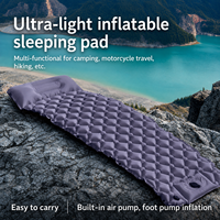 Matelas de couchage gonflable d'extérieur ultra léger et portable avec pompe à pied, housse en PVC et nylon TPU, imperméable, pour le camping 4 saisons