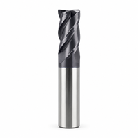 Fraise à queue plate en carbure monobloc à 4 dents, revêtement AlTiN, pour usinage CNC de l'acier et des métaux, carbure de tungstène OEM ODM