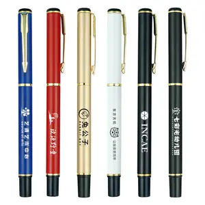 Stylo à bille à rouleau métallique avec logo gravé au laser-stylo à encre gel de haute qualité