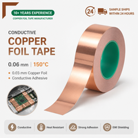 Ruban adhésif en feuille de cuivre Cu99.8% à une face avec adhésif acrylique sensible à la pression pour l'emballage de cartons et le traitement thermique