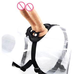 FAAK QLOVES06 носимая Женская товары для взрослых с двойной головкой особенность ремешок на имитация Анальная пробка мини фаллоимитатор для женщин - Product Image 5