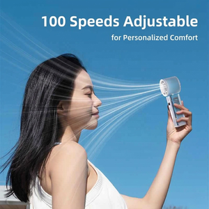 Creative 120 °   Ventilateur portable de bureau à 100 vitesses oscillantes, turbo-refroidissant, haute vitesse, avec veilleuse et fonction <span class=keywords><strong>SOS</strong></span> - Product Image 4